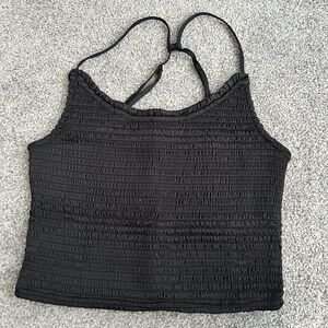 Free People Black Smocked Camisole